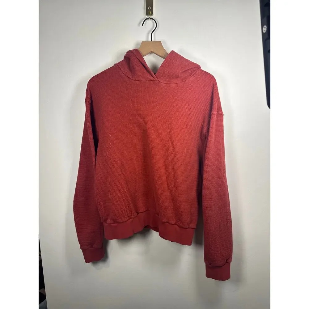perfectwhitetee Azalia Waffle Hoodie in Red, Size Large - Picture 2 of 8
